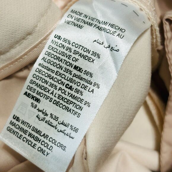 WHBM The Straight Crop Ankle Pant Women's Sz 00 Cream Embroidered Hem - Picture 9 of 9